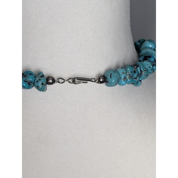 Vtg Native American Navajo Graduated Turquoise Nuggets Necklace 22" long BOHO - Picture 5 of 6